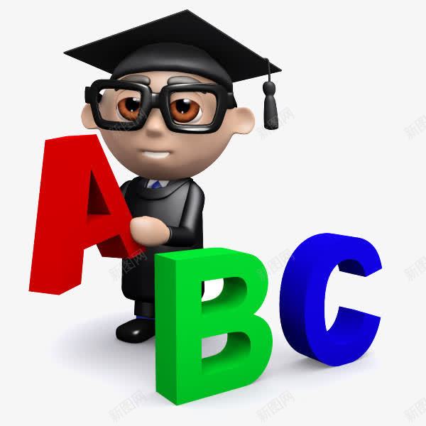 3D拿着ABC的博士png免抠素材_88icon https://88icon.com 3D ABC 博士 卡通 拿着 读书