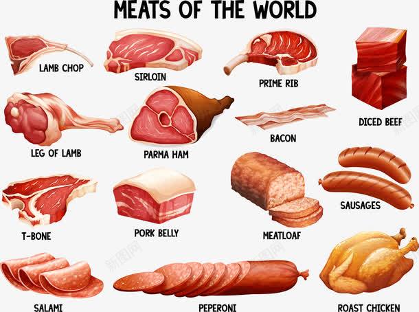 肉食矢量图eps免抠素材_88icon https://88icon.com 猪肉 肉食 矢量图