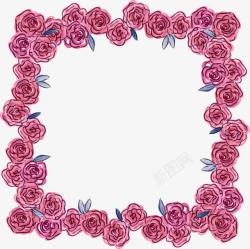 粉红色玫瑰花边框素材