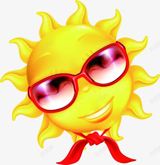 戴墨镜的太阳png免抠素材_88icon https://88icon.com 墨镜 太阳 素材