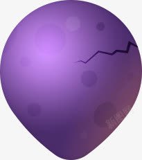 破裂的紫色气球素材