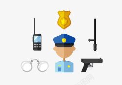 警察手铐枪素材