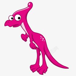 粉色恐龙雕塑矢量图素材