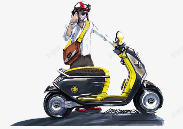 骑摩托的男人png免抠素材_88icon https://88icon.com 摩托 男人 黄色摩托车