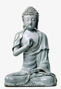 现代艺术品白瓷释迦牟尼佛坐像素材