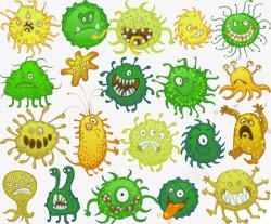 卡通细菌绿色矢量图素材