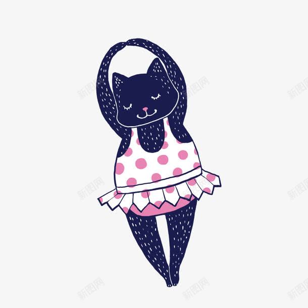 跳舞的黑猫png免抠素材_88icon https://88icon.com 天鹅舞 猫 跳舞 黑猫