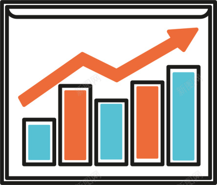 商务会议扁平化图案图表增长图标图标