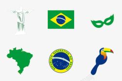 巴西国旗地图国徽素材