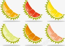 几片榴莲矢量图素材