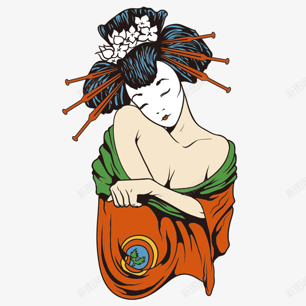 复古女人png免抠素材_88icon https://88icon.com 卡通 古风 复古 女人 手绘 水彩 艺伎 钗子