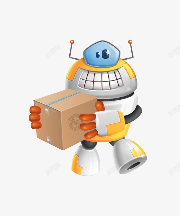 抱着纸箱的机器人png免抠素材_88icon https://88icon.com 包装盒 机器人 纸箱