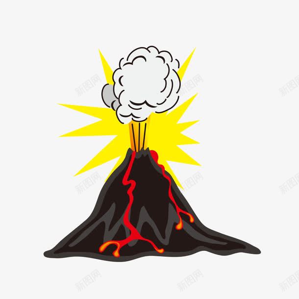 黑色火山png免抠素材_88icon https://88icon.com 火山 爆发 黑色