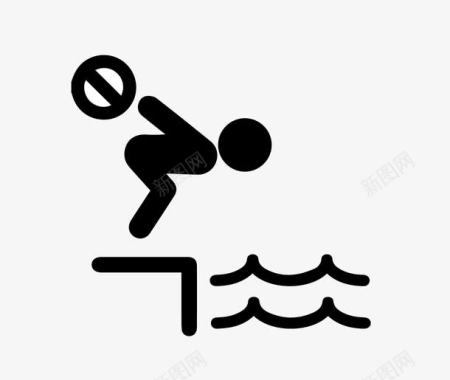 禁止下水禁止游泳图标图标