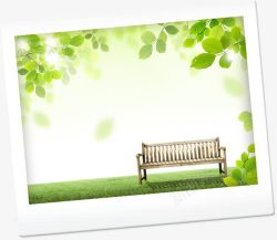 绿色艺术树叶长椅素材