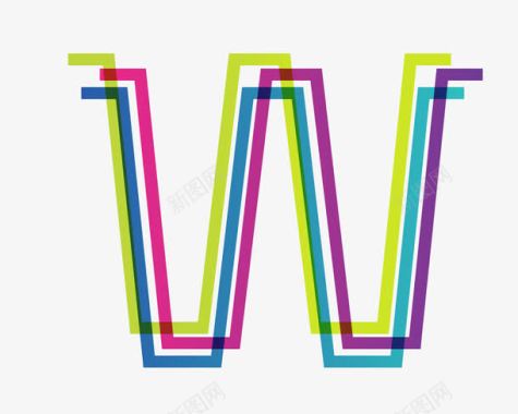 彩色K字母W型彩色logo商标图标图标