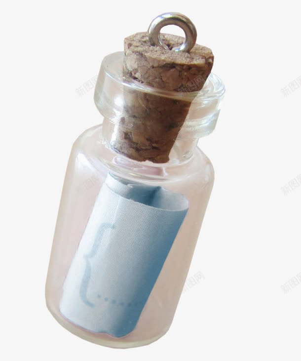 一个漂流瓶png免抠素材_88icon https://88icon.com 一个 卡通 手绘 木塞 棕色 漂流瓶 纸卷 蓝色