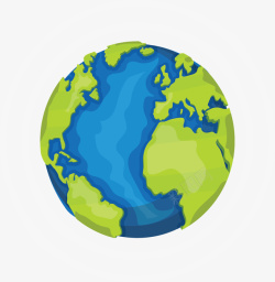 美丽绿化世界地球矢量图素材