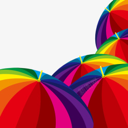 彩色花伞矢量图素材