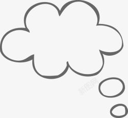 手绘卡通思考中图素材