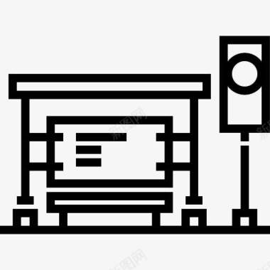 城市风光摄影公共汽车站图标图标