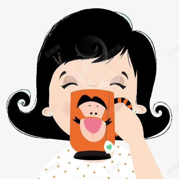 喝咖啡的小女孩png免抠素材_88icon https://88icon.com 卡通 卡通插画 喝咖啡 小女孩 手绘