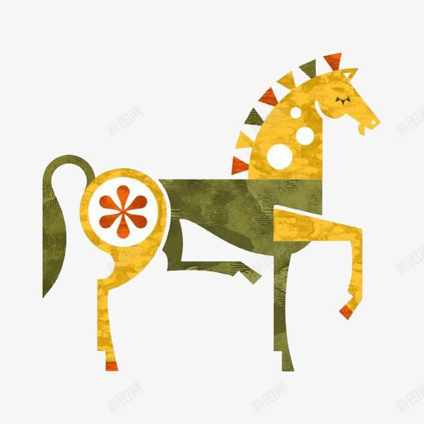 卡通小马png免抠素材_88icon https://88icon.com 卡通 小马 彩色 手绘 绿色 黄色