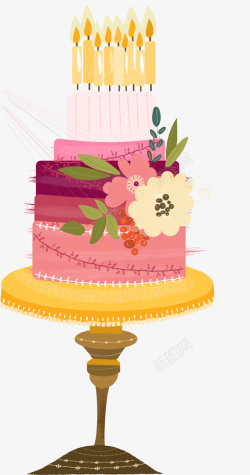 手绘婚礼蛋糕矢量图素材
