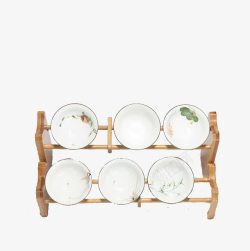 茶道零配件竹制单层双层杯架高清图片