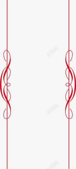 欧式的手绘红色边条矢量图素材