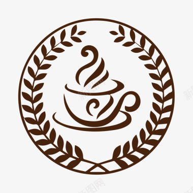 简约复古咖啡标识图标图标