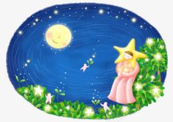 枕着星星睡觉素材