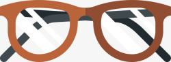 棕色卡通眼镜框素材