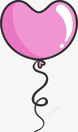 粉色卡通爱心气球装饰图案素材