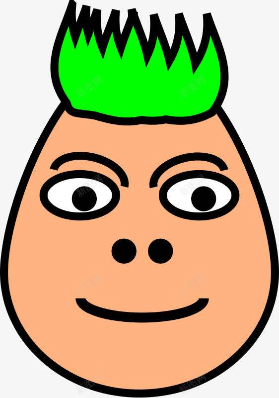 绿色头发的搞怪男孩png免抠素材_88icon https://88icon.com 头发 搞怪的 男孩 绿色