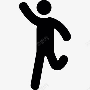 跑步的人举起手臂图标图标
