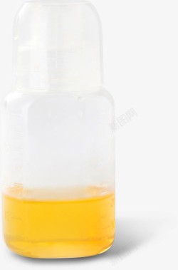 透明瓶子中的金色液体医疗素材