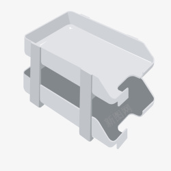 灰色文件架置物架矢量图素材