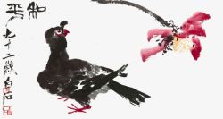 水墨画和平鸽和平鸽中国风水墨画高清图片