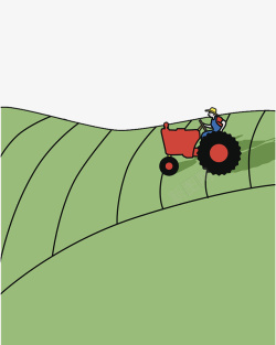 卡通插图农地拖拉机素材
