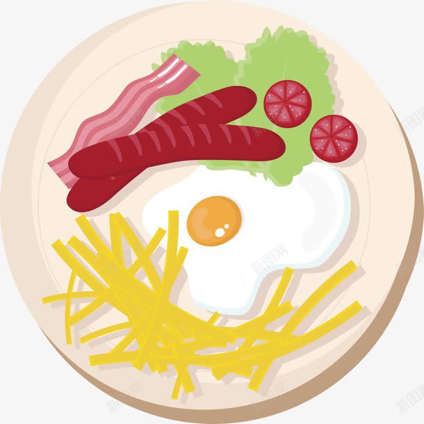 手绘早餐鸡蛋png免抠素材_88icon https://88icon.com 手绘 早餐 烤肠 鸡蛋