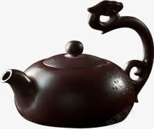 黑色古朴茶具茶壶素材
