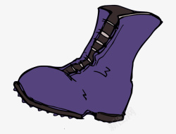 紫色的卡通女士短靴素材