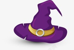 万圣节紫色女巫帽素材
