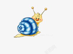 带壳生物蜗牛蓝色的蜗牛高清图片
