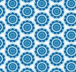 蓝色青花瓷花纹素材