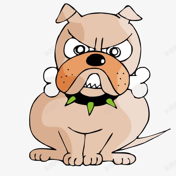 叼着骨头的哈巴狗png免抠素材_88icon https://88icon.com 动物 卡通 手绘 狗