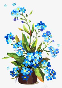 一盆蓝色的花素材