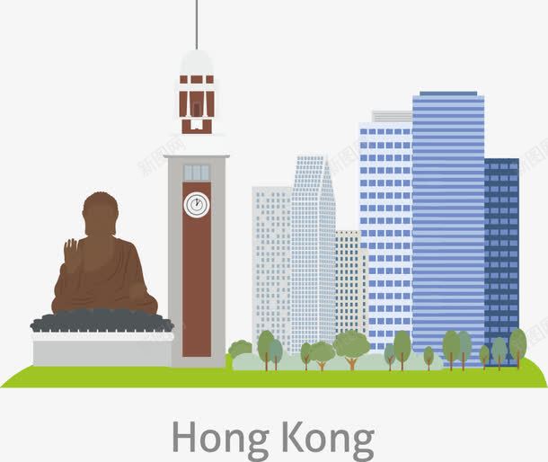 香港建筑矢量图ai免抠素材_88icon https://88icon.com 元素 国内建筑 图案 建筑 扁平 矢量图