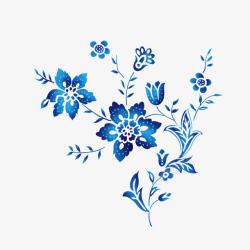 美丽的蓝色路边野花装饰素材